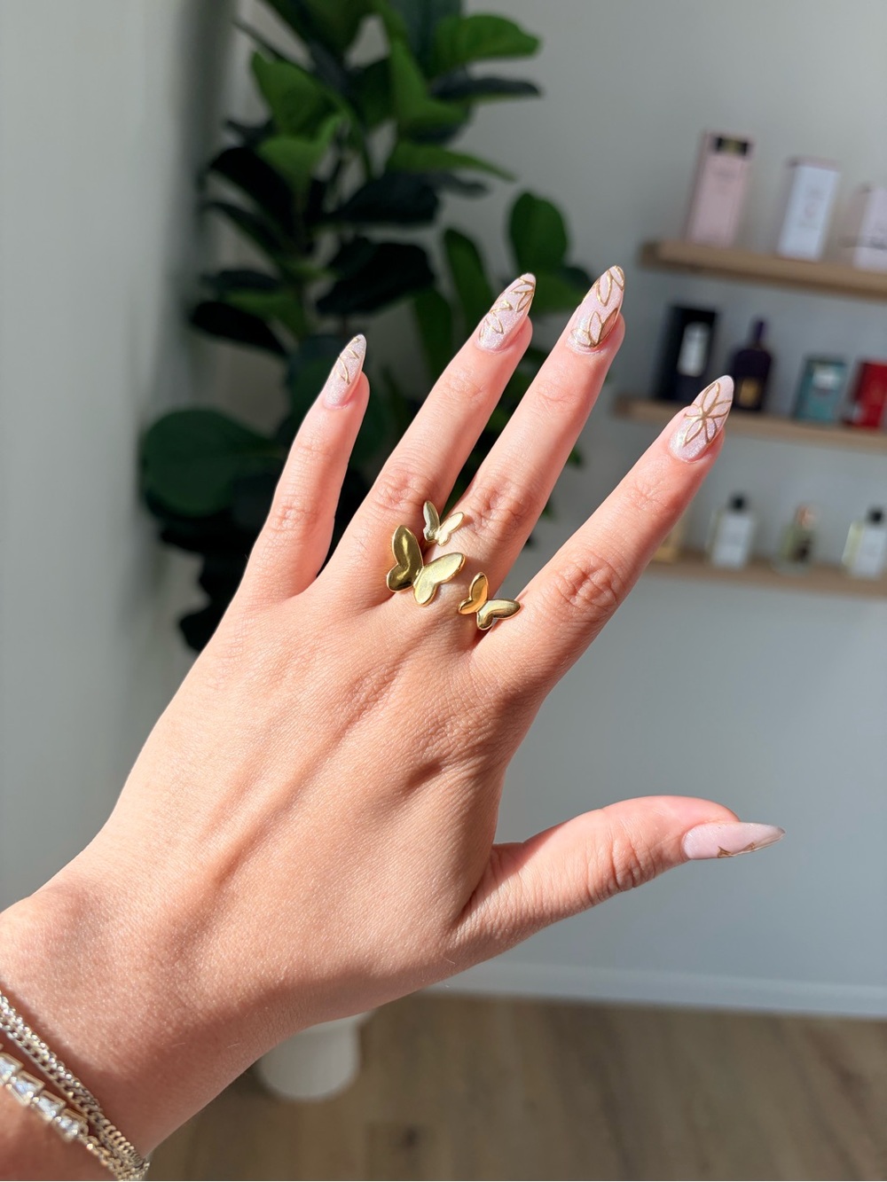 Delicate Gold Butterfly Wrap Ring - Women's Fashion Jewelry
